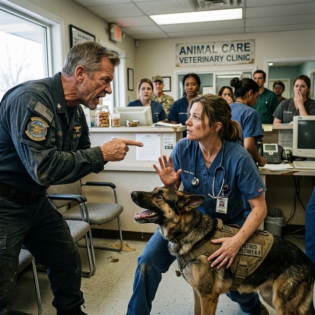 The veteran warned everyone to stay away from his military dog — then the German Shepherd ran to the quiet nurse and refused to leave.