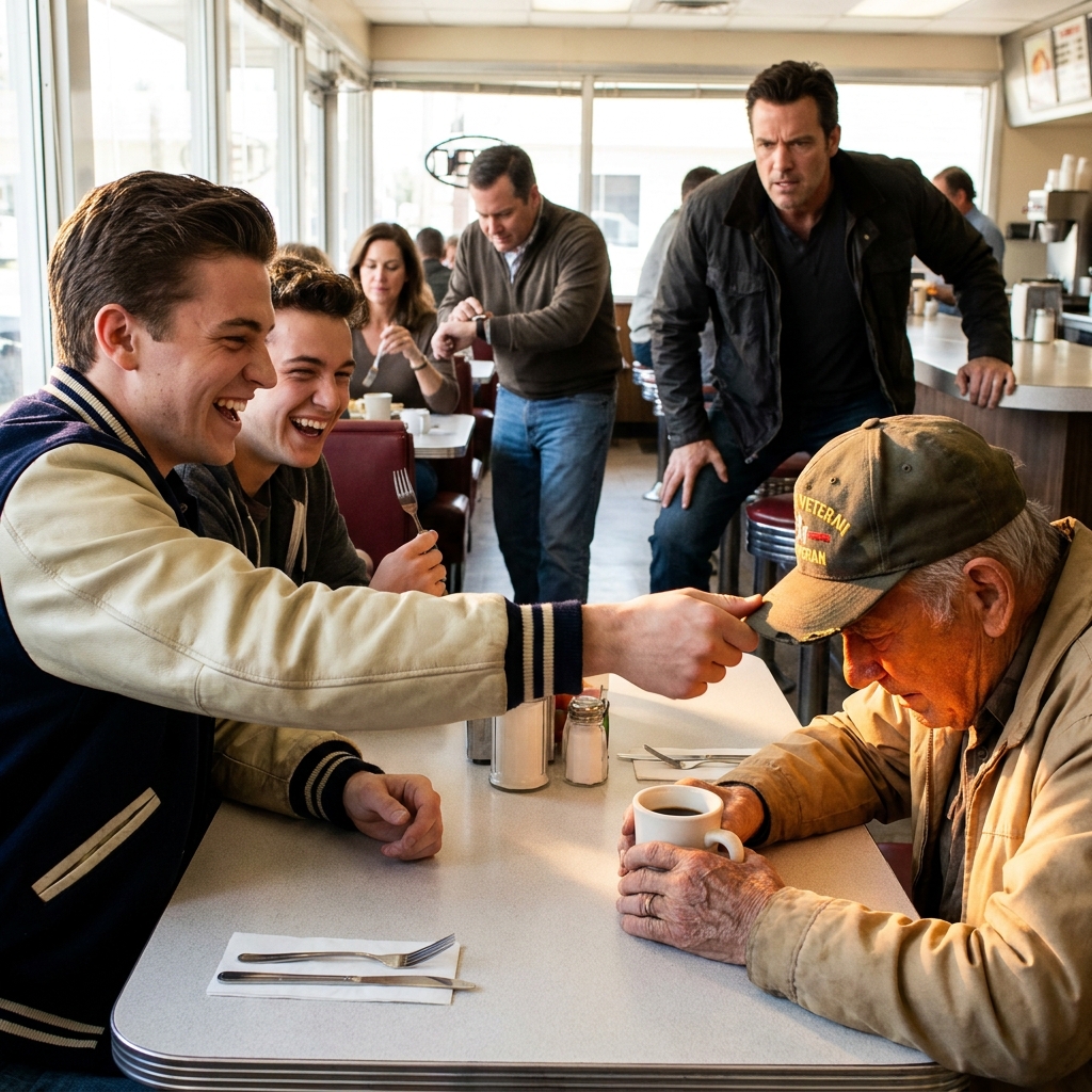 I defended a Vietnam veteran from three taunting college kids at the diner I visit every morning. Fifteen minutes later, three blue sedans sealed the block and a rear admiral called me Colonel.
