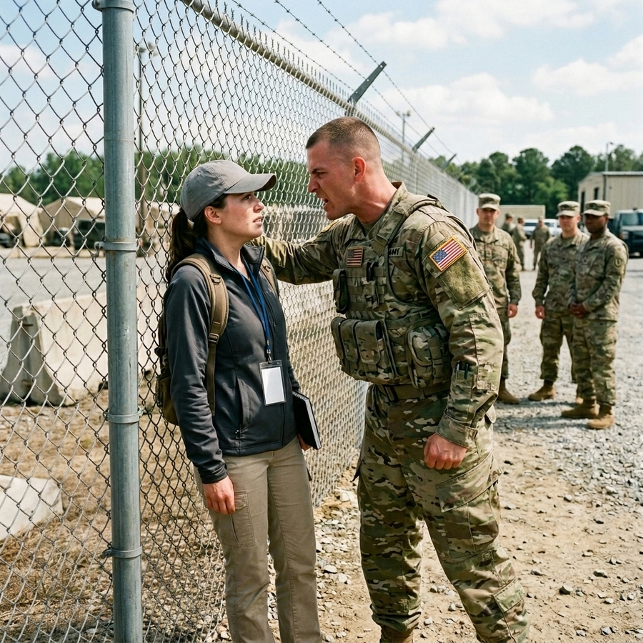 They Thought She Was Just a Cleaning Lady and Shoved Her Against a Cage — Then a One-Star General Got Out of an SUV and Saluted Her
