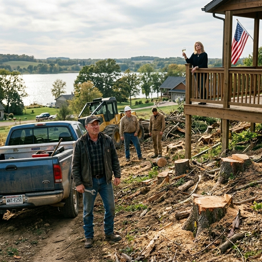 HOA Smiled While Cutting Down My Grandfather’s 77-Year-Old Trees — Now They Stare At My 100-Foot Silo Every Morning