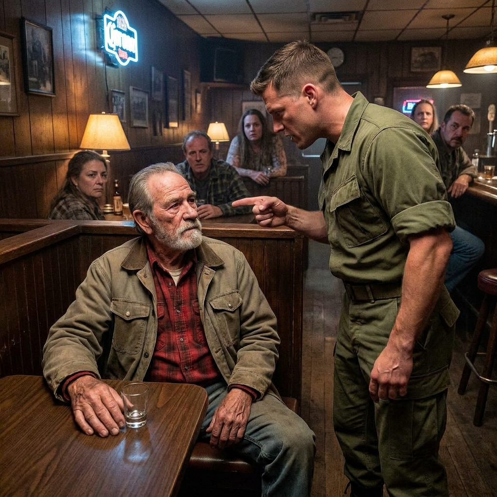 A 72-year-old man was ordered out of his booth by a young officer. He kept his hand over his scarred wrist.