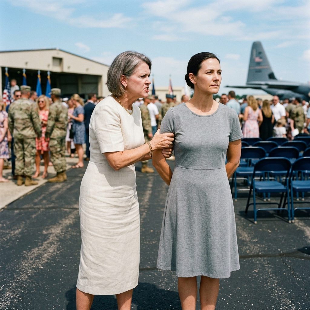 I stayed silent while the commander’s wife called me a nobody — but my real uniform was already waiting.