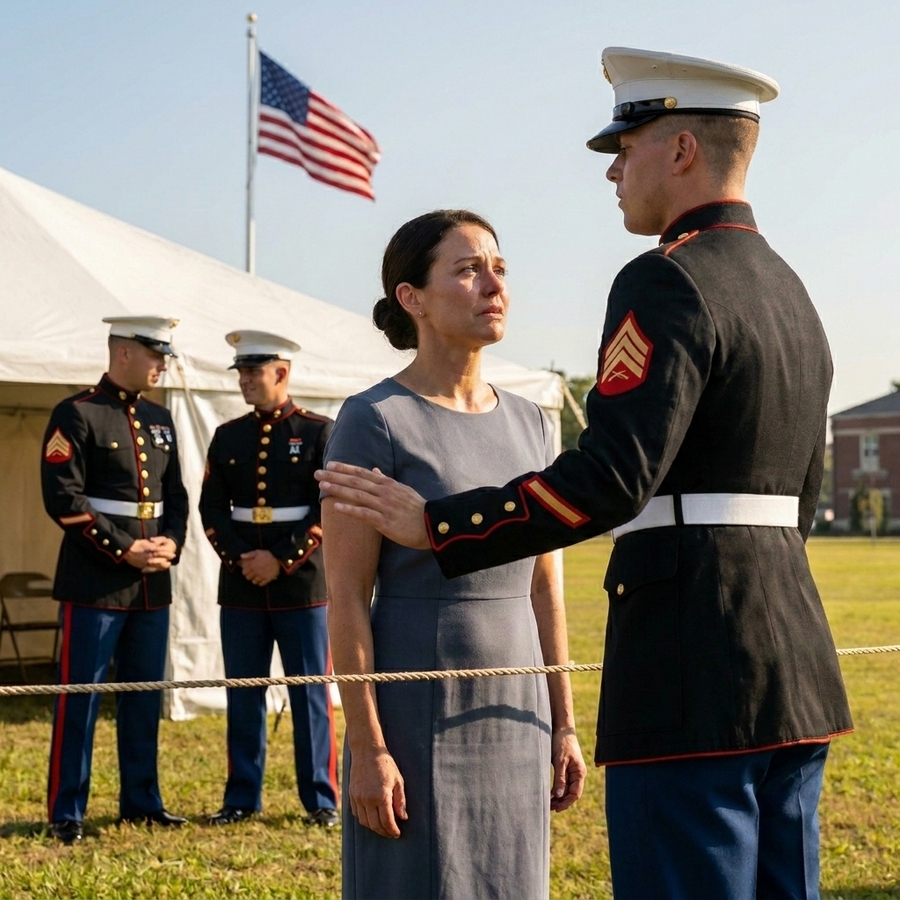 A Marine Forced Me To Stand in the Back at the Navy Cross Ceremony— Then They Read the Recipient’s Name, The Whole Crowd Froze