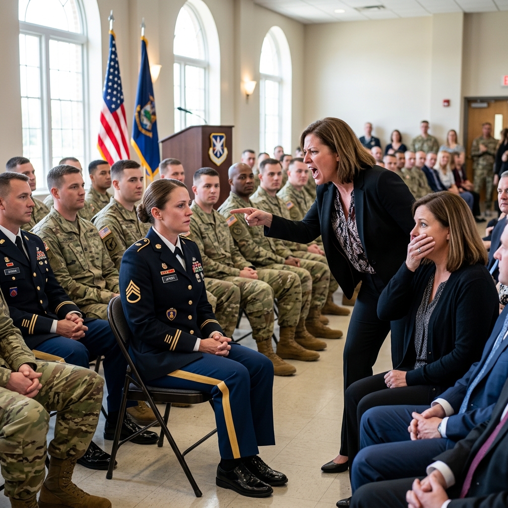 “She Paid for That Purple Heart” — The Accusation That Backfired in Front of 200 Soldiers.