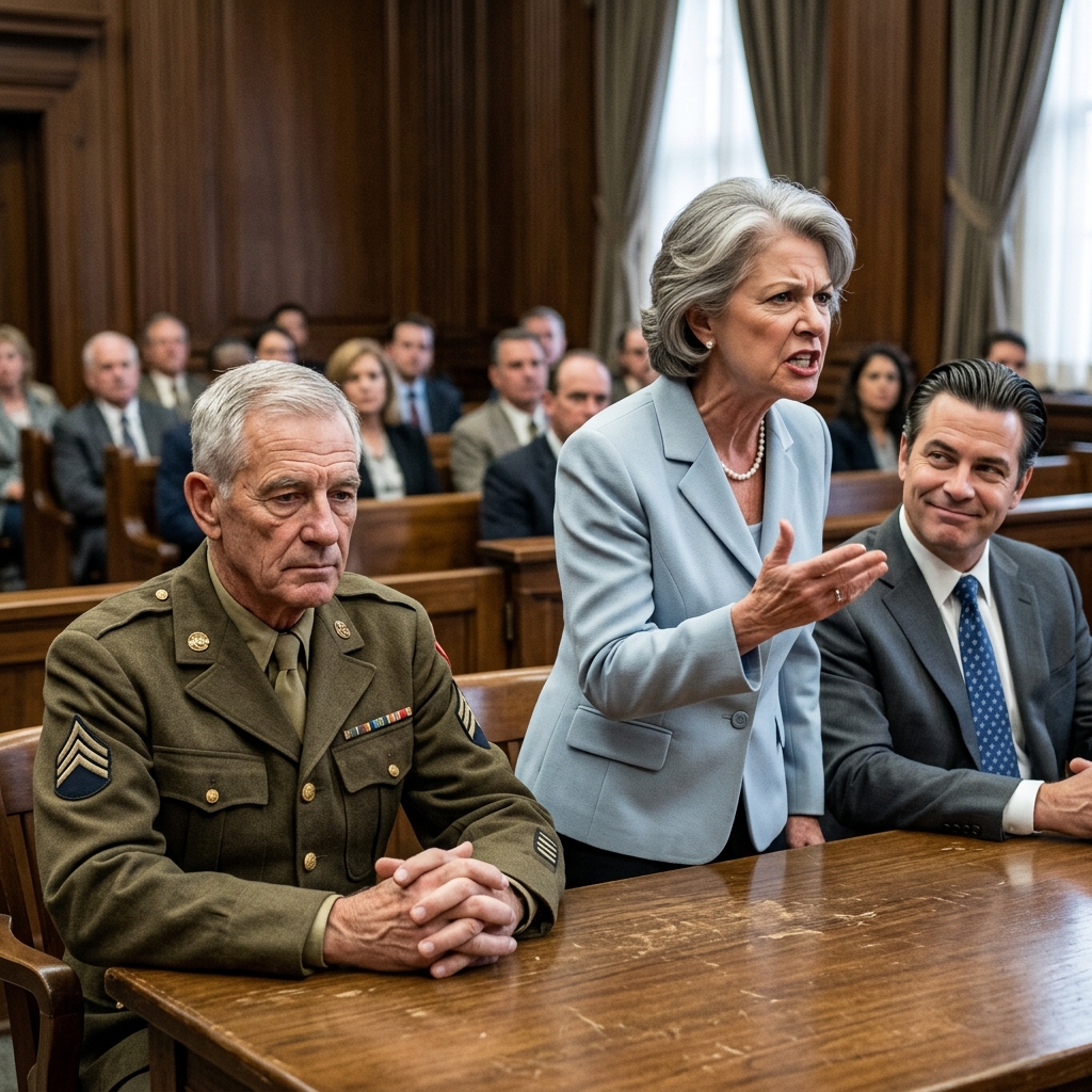 I stayed silent while my wife called me a worthless veteran — but the judge was already staring at my face.