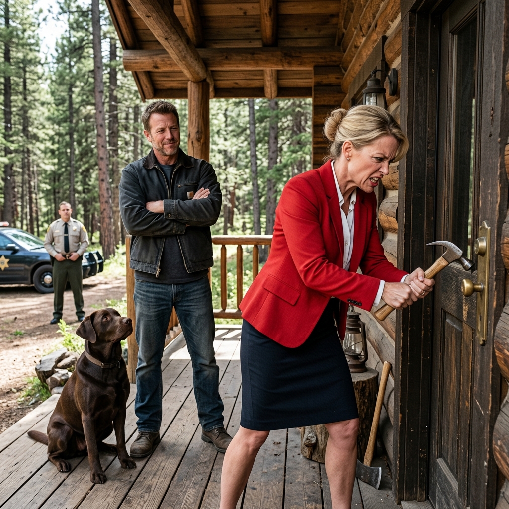 I Bought an Abandoned Forest Lodge — Came Back to Karen Installing New Locks on My Door 