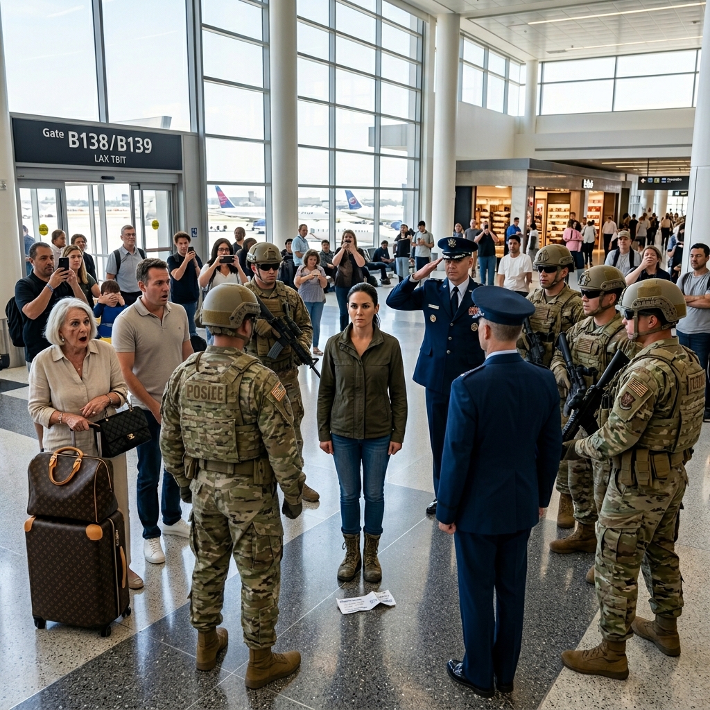 My Mom Threw My Economy Ticket at My Feet at LAX and Screamed “Know Your Place” — Then Six Armed Soldiers Surrounded Me and Called Me Colonel.