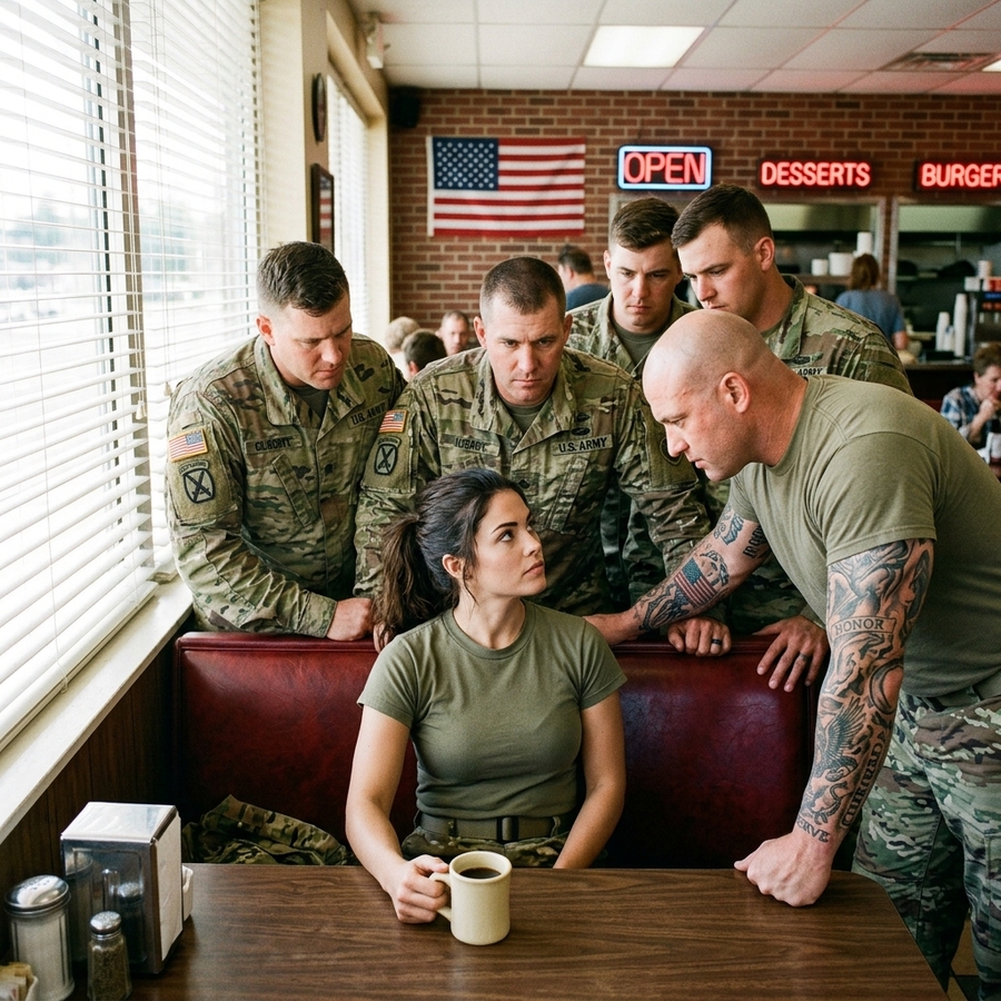 Five Men Cornered Me In A Diner, Thinking I Was Helpless— Then One Saw My Tattoo And Whispered, “Seal.”