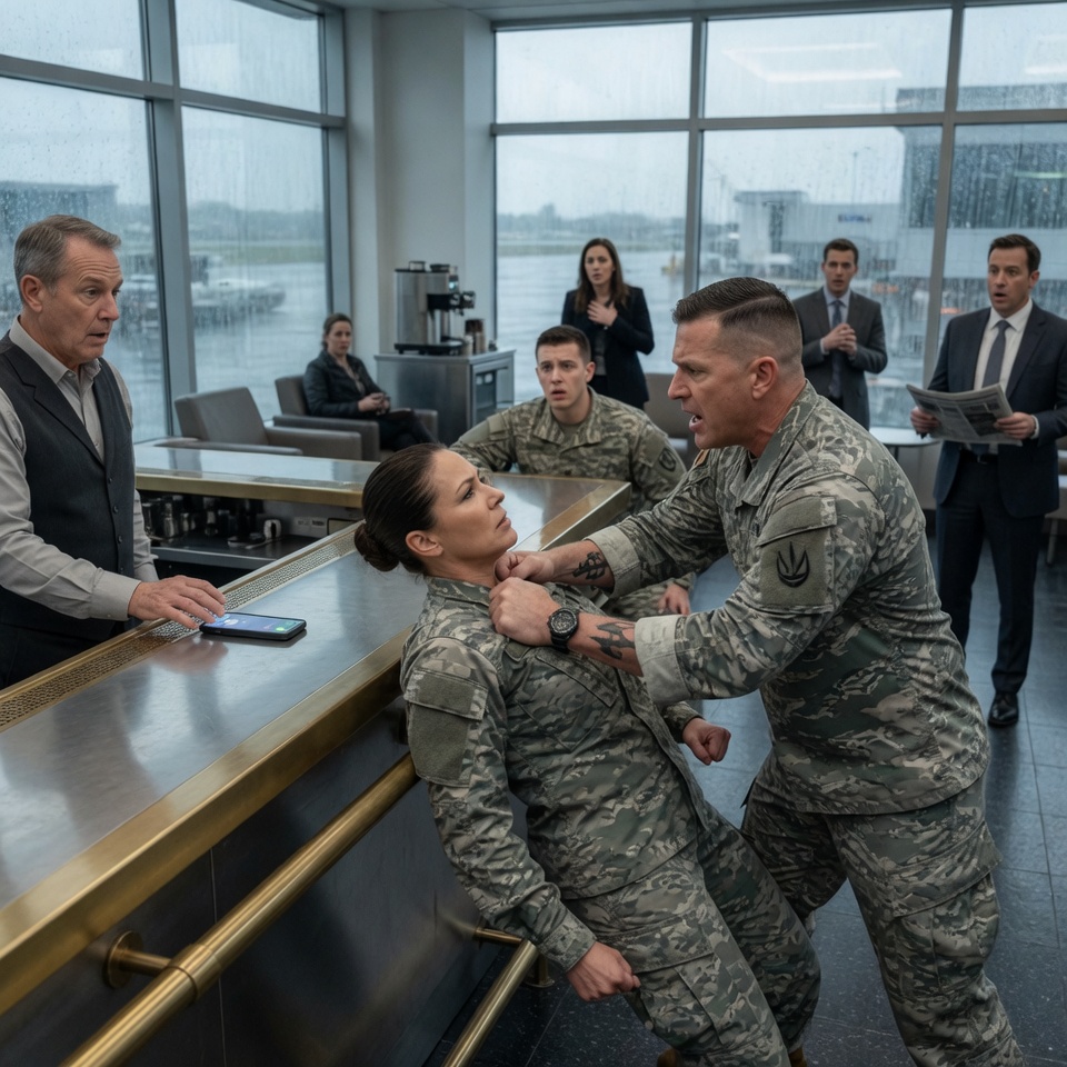 My Phone Skidded Across the Bar as a Navy SEAL Pinned Me Against the Brass Rail in Front of 15 Strangers