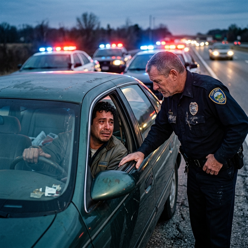 WHOLE STORY: I pulled over a speeding sedan on a cold November night, license and registration already in mind, but when the driver finally spoke,