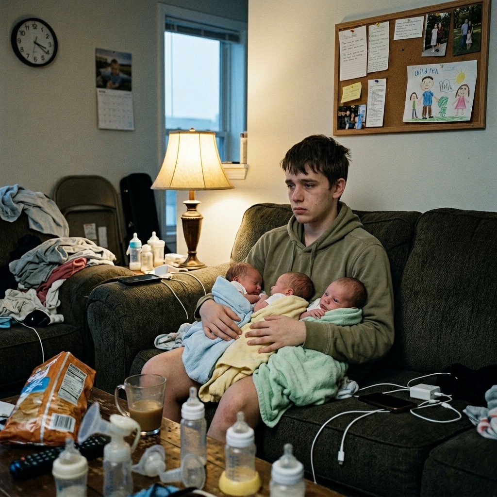 WHOLE STORY: At 18 I became the sole guardian of my three newborn triplet brothers after our mother died — and 11 years later, the father who abandoned us showed up holding an envelope that made my blood run cold.
