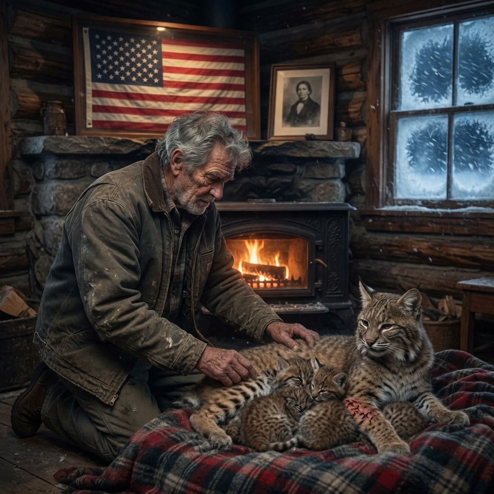 A Hunter’s Final Promise: How a Dying Bobcat Family Saved an Old Man’s Soul in the Montana Snow