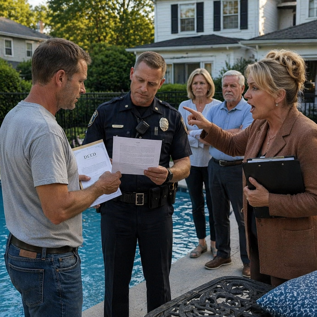 My HOA president stood in my yard and told a police officer my private pool belonged to the neighborhood. The agreement she gave him was dated before the HOA even existed.