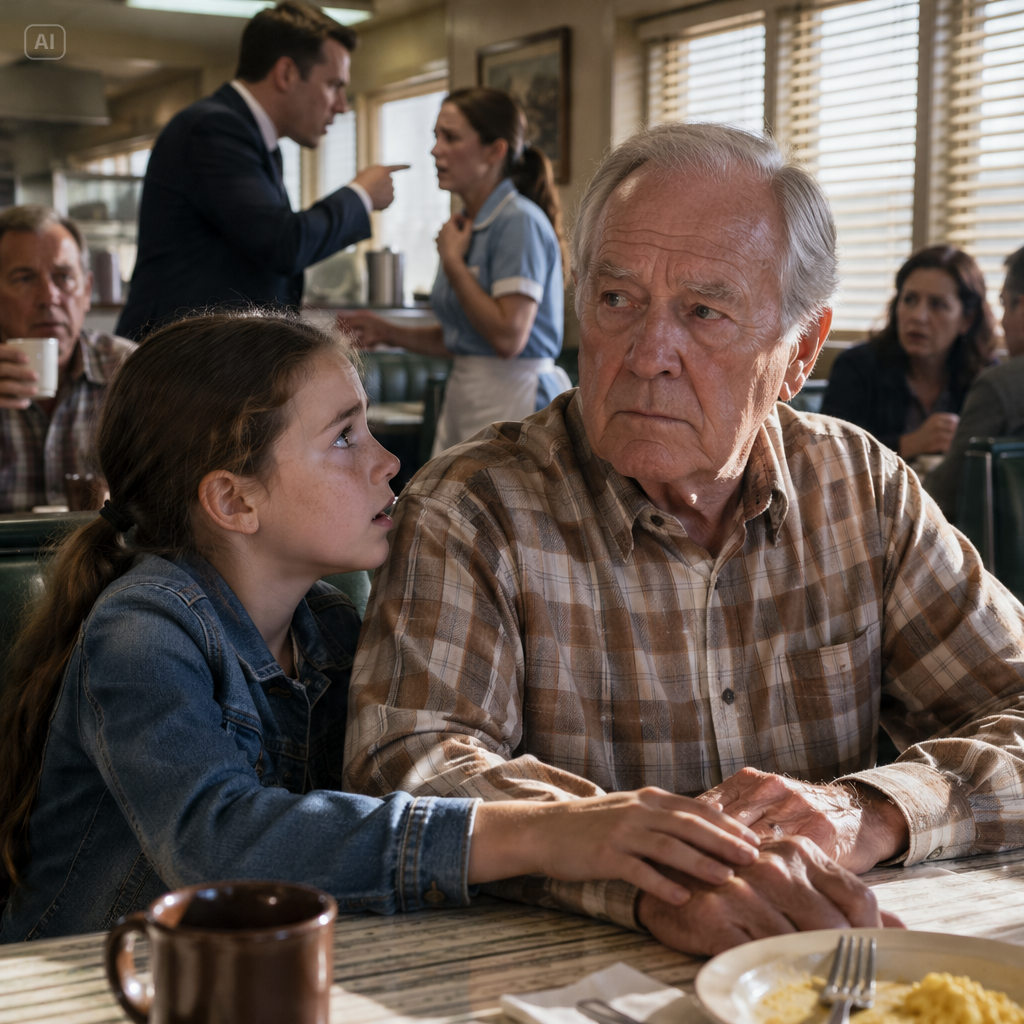 My 10-year-old granddaughter whispered please help her, so I stood up from my booth and faced the man berating a teenage waitress. They handcuffed me while she watched, but before they pushed me out the door, my fingers found the bronze coin I’d carried for fifty years.
