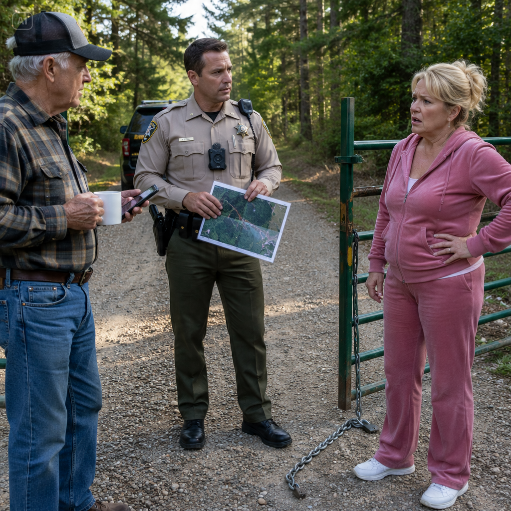 SHE CUT MY GATE LOCK WITH BOLT CUTTERS AND SAID I COULDN’T STOP HER — BUT WHEN THE SHERIFF SAW WHAT MY ROAD WAS REALLY PROTECTING, HER FACE WENT WHITE. WHAT DID HE SEE?