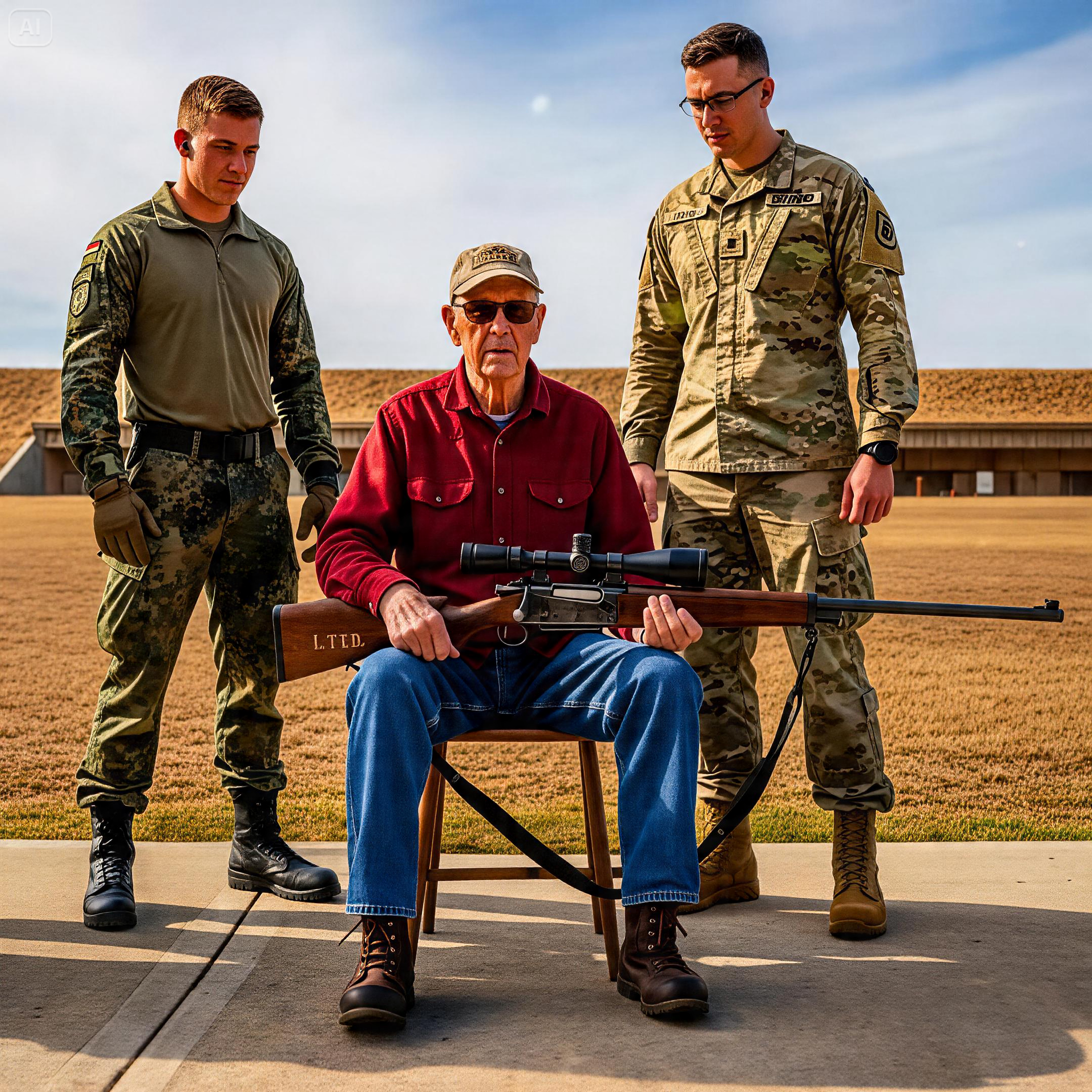 My own range officer tried to take my rifle away while two German snipers called me a relic and told me to leave. The initials carved into the stock were LTTD. I hadn’t spoken his name in fifty years.