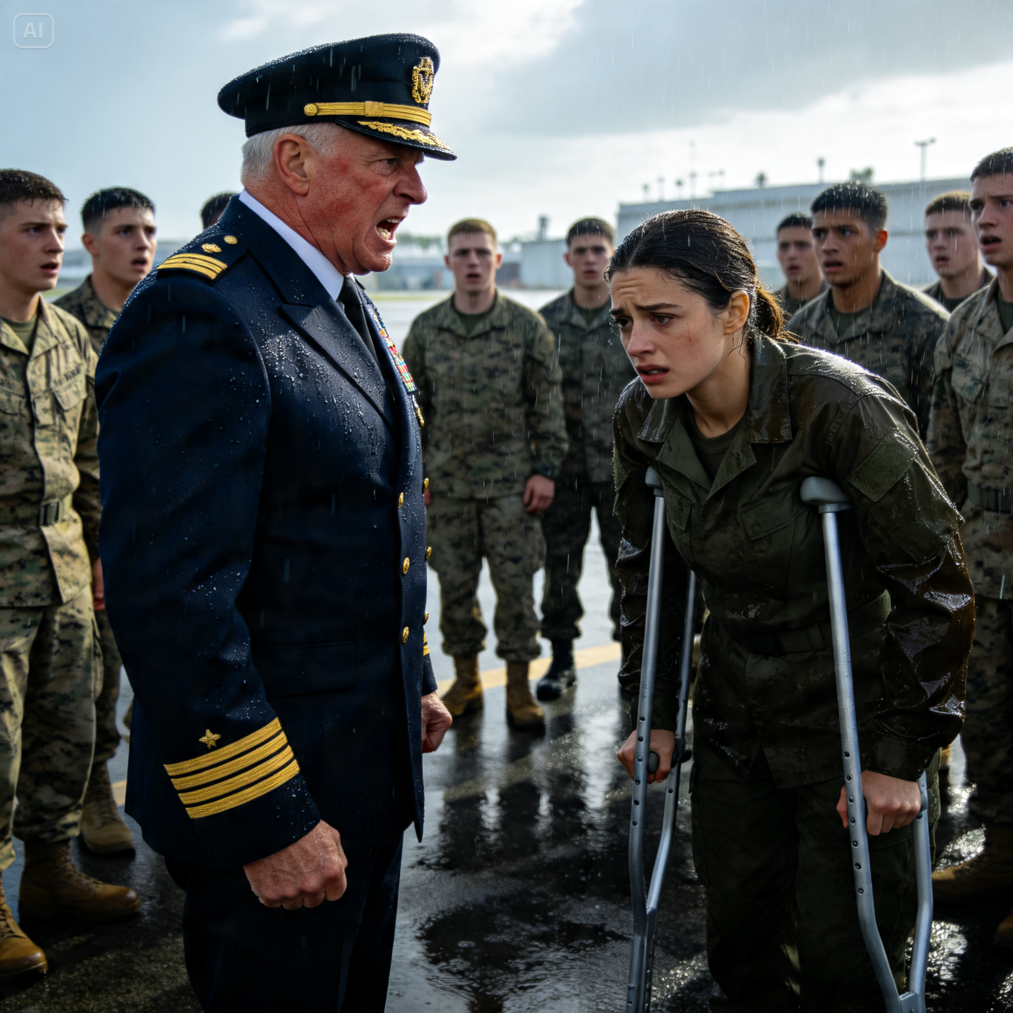 THEY LAUGHED AT HER LIMP, UNTIL A MARINE SAW THE MEDAL AND STOOD DOWN, AND…