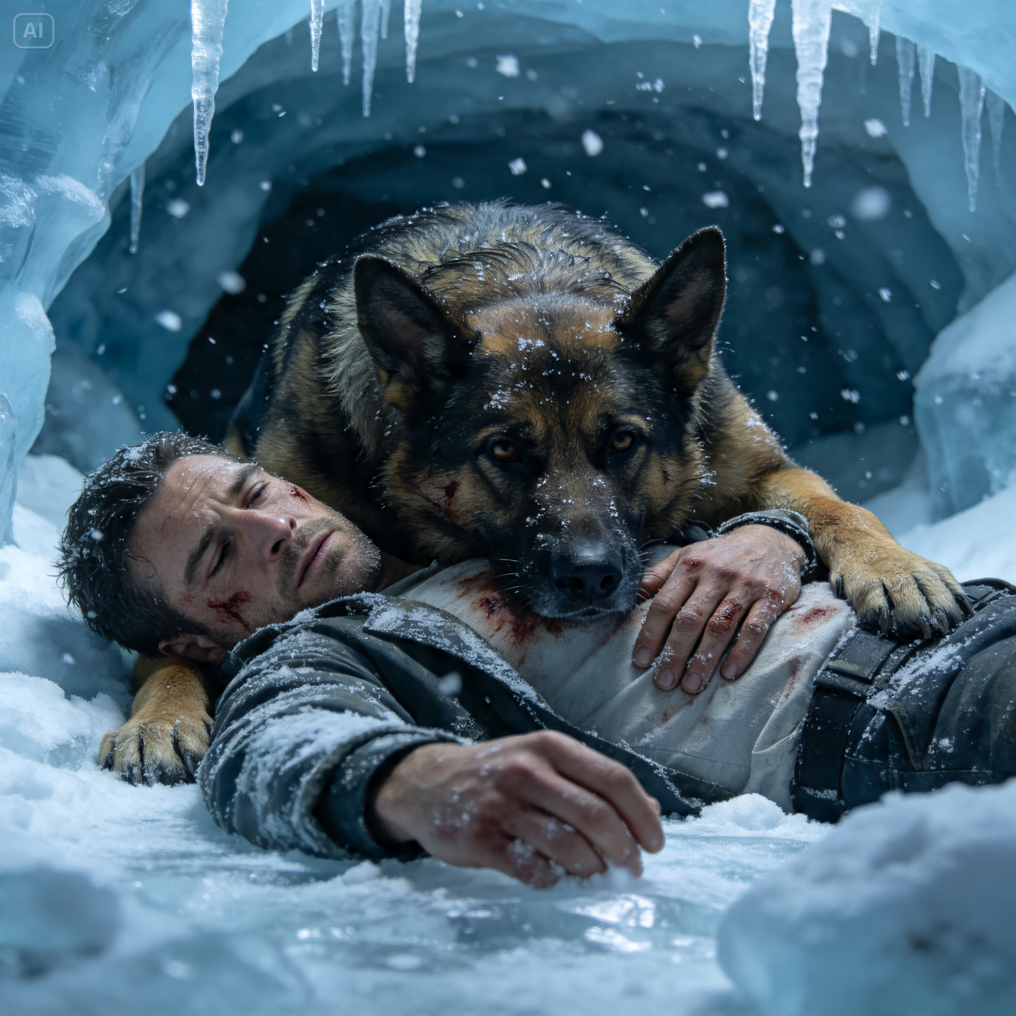 “YOU ARE GOING TO FREEZE WITH ME IN THIS DENVER RAVINE,” I WHISPERED, BUT MY MASSIVE POLICE DOG REFUSED TO LET ME DI3.