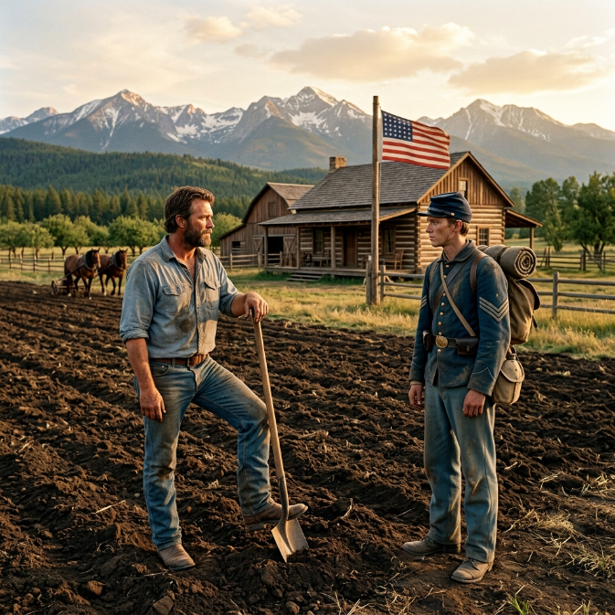 The Unspoken Vow: A Soldier’s Return to a Montana Farm Mended by a Drifter’s Quiet Grace