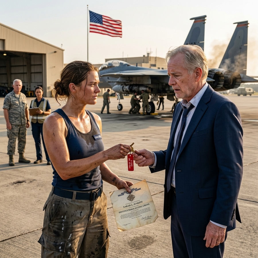 Billionaire Mocked Female Mechanic and Tossed Her Fighter Jet Keys — He Didn’t Know She Was a Decorated Ghost Pilot