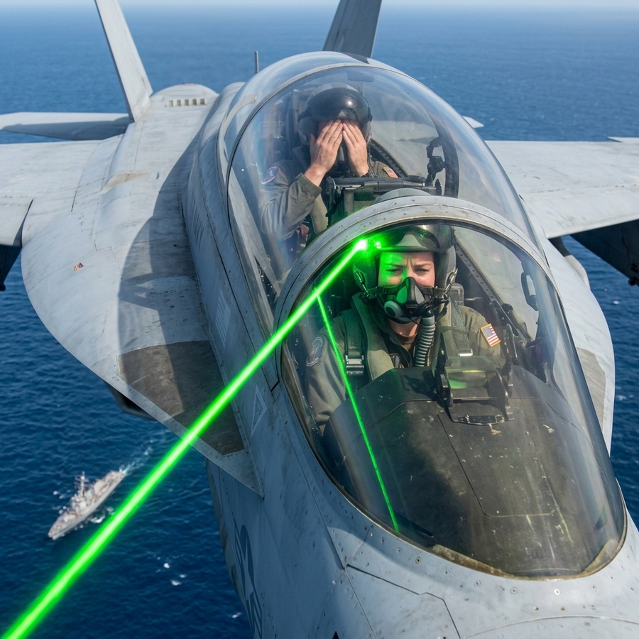 A Green Laser Blinded Her Navy Fighter Jet, Then an EMP Killed Every Screen — The Female Pilot Had to Aim by Hand in Total Darkness