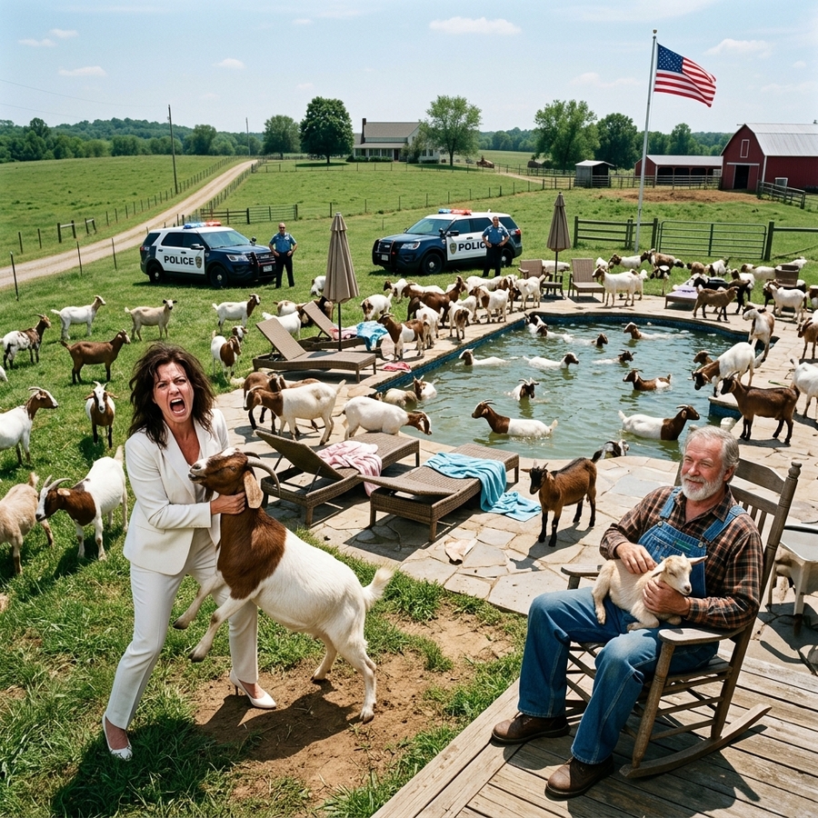 HOA Built Its Club Pool On My Cattle Field Without Informing Me — So Two Days Later I Let My Goats Bath There In Advance