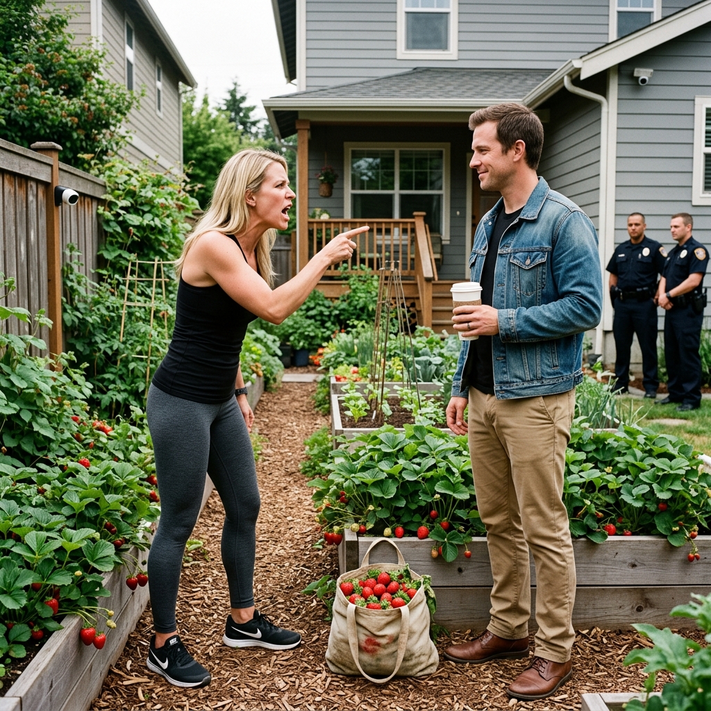 Greedy HOA President Kept Stealing His Strawberry Plants at Dawn Thinking No one Knows — But His Hidden Cameras Were Already Recording Everything
