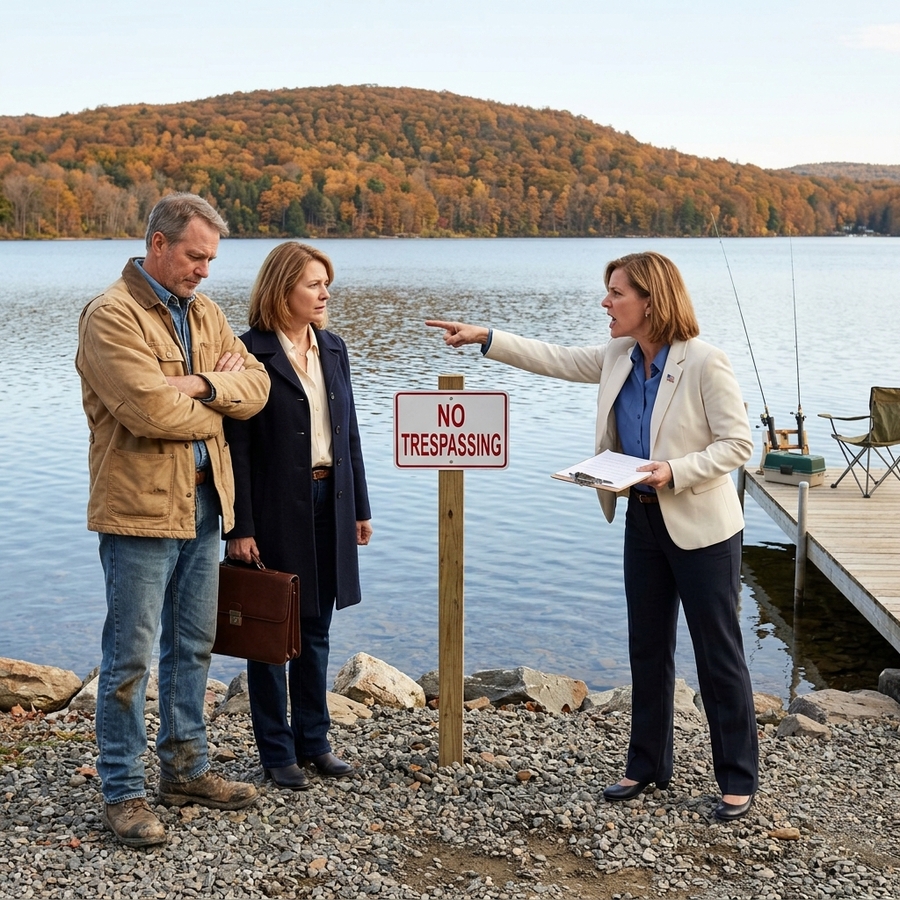 She Said My Family’s Lake Belonged to the HOA and Told Me to Take Down My “No Trespassing” Signs — One County Letter Was All It Took to Shut Down Their Claim