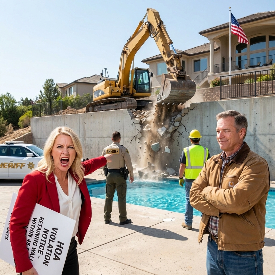 HOA Ordered Me to Demolish My Retaining Wall — 10 Days Later Their $90,000 Infinity Pool Was Buried in Mud