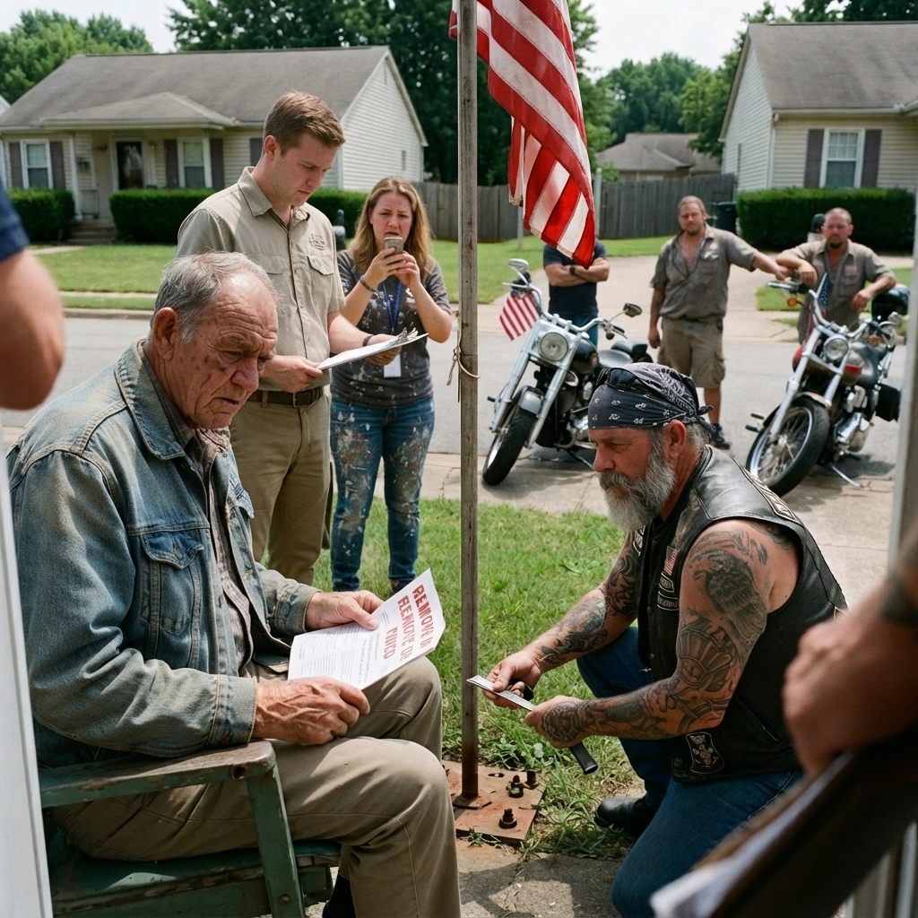 WHOLE STORY: The HOA ORDERED an 82-year-old veteran to REMOVE his American flag — but the bikers