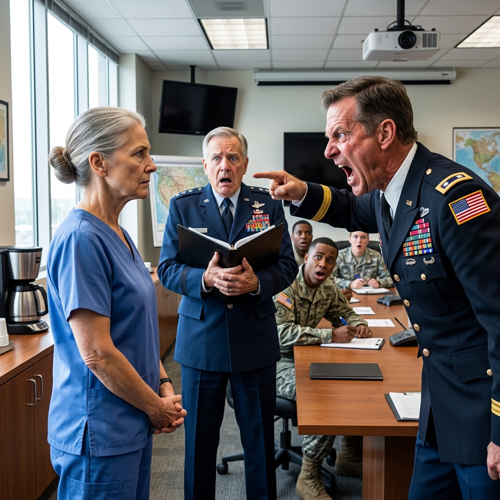 “Go Make Coffee!” They Ordered the Gray-Haired Nurse — Then the Colonel Saw Her Distinguished Service Cross and the Room Froze