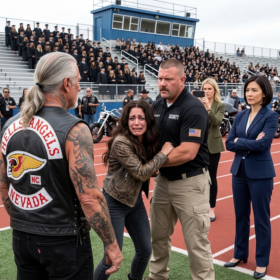 Security Guard Ripped Her Dead Husband’s Vest at Graduation — Then 700 Bikers Saw the Video and Did the Unthinkable