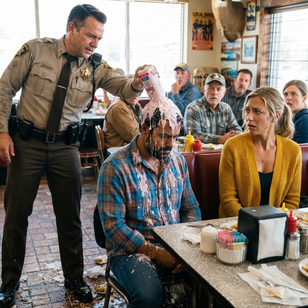 WHOLE STORY:  The milkshake hit me like ice water. Strawberry cream slid down my scalp, soaked into my flannel, and dripped onto the cracked tile floor of the Rusty Spur Diner.