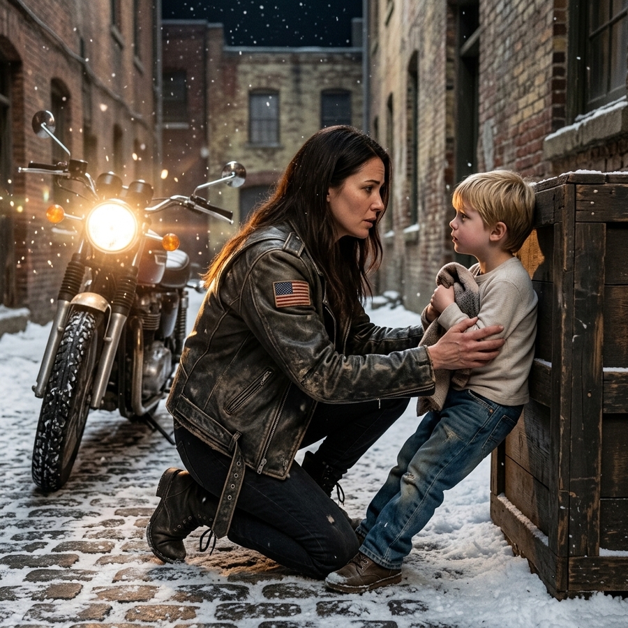 A Hells Angel Mom Rescued a Freezing Boy from a Snowy Alley—Hours Later, 937 Bikers Kneeled to Honor Him