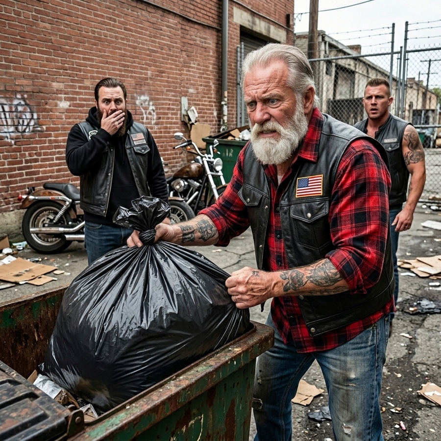 A Biker Leader Heard a Desperate Cry Inside a Dumpster — What He Discovered Stopped 30 Men Cold