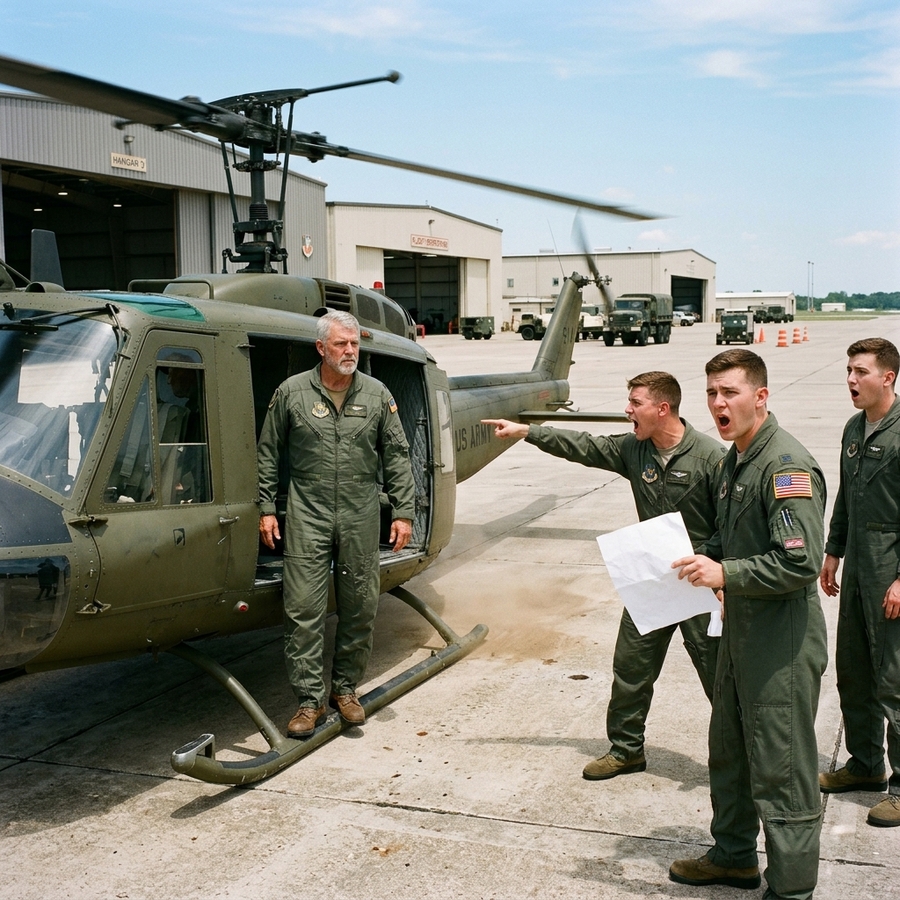 “Only Real Pilots Fly That Bird”, Young Director Humiliated a 82-Year-Old Vet at Airshow — Until He Climbed Into a Huey Without a Checklist and Saved a $3M Plane