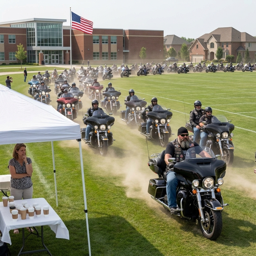 Teacher Tore Student’s Photo and Mocked His “Biker Dad” — The Next Morning 75 Harleys Showed Up at School and the Epic Karma Was Instant