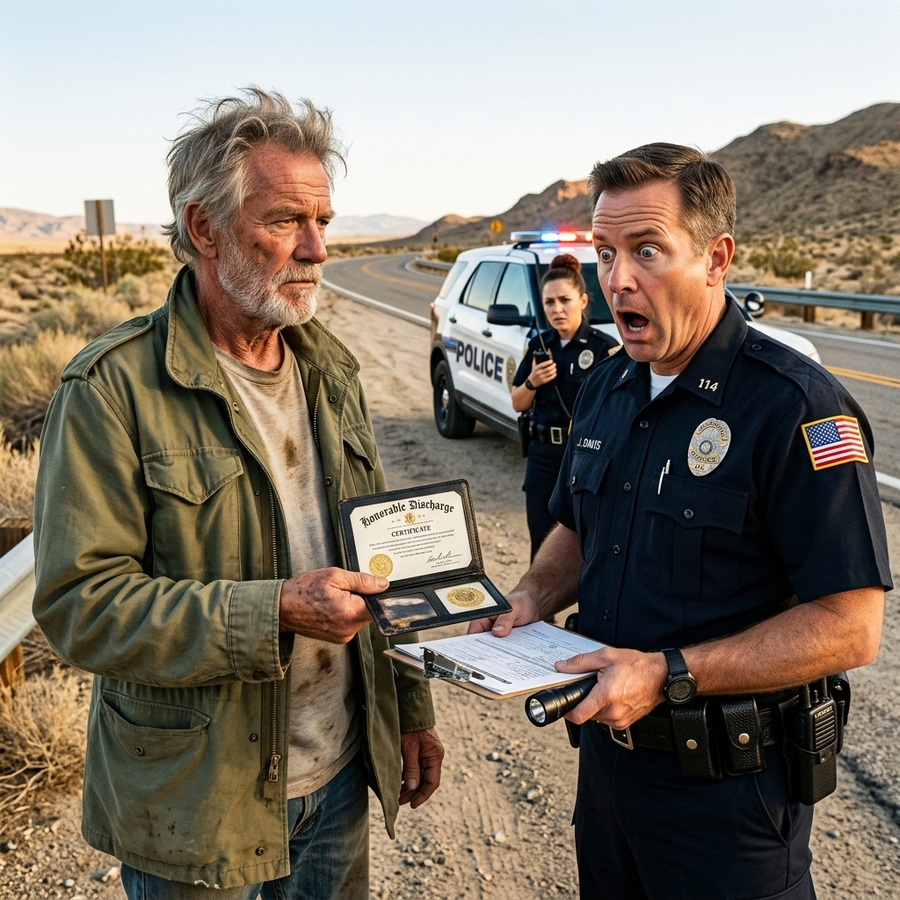 A Cop Humiliated a Homeless Veteran Over a Tattered Letter — Then a Four-Star General Stepped Out and Saluted Him