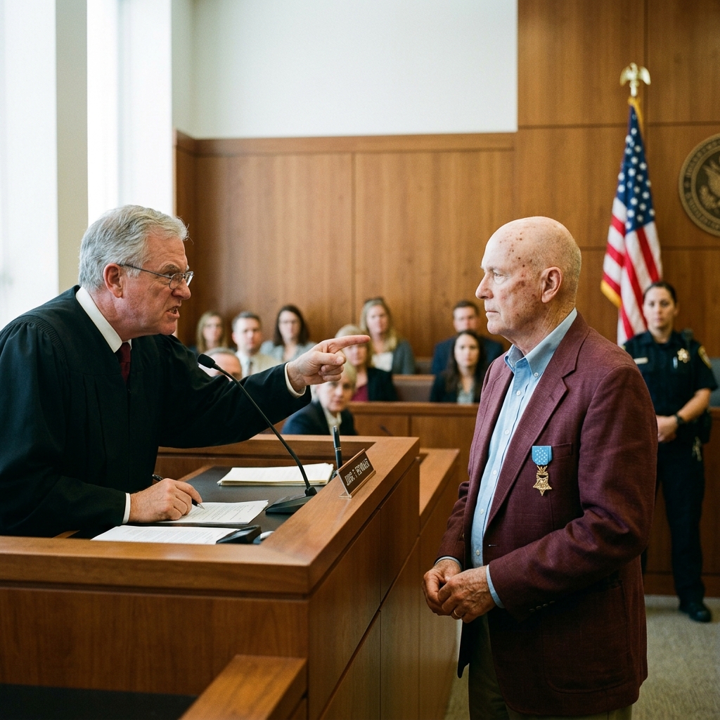Arrogant Judge Orders Old Veteran to Remove His Medal of Honor – What Happened Next Ended His Entire Career