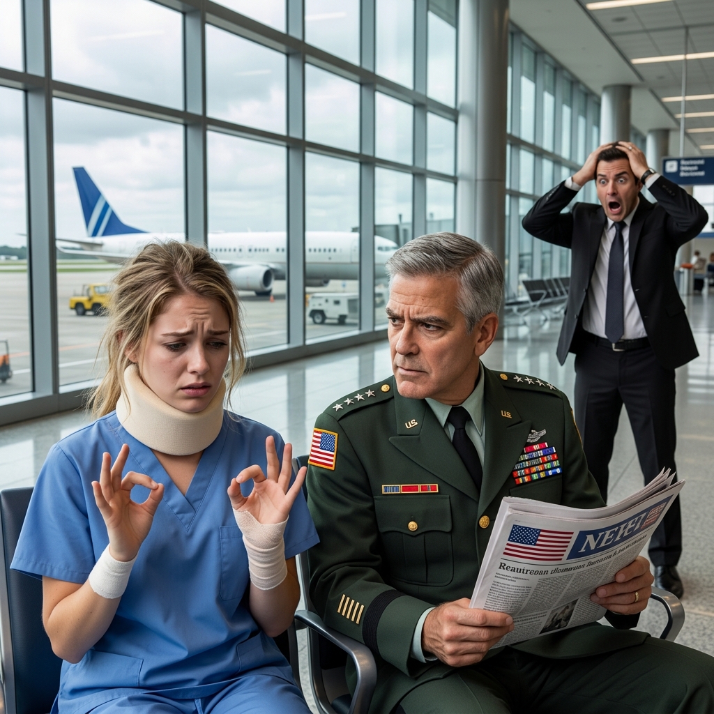 A Nurse Gave a Secret Signal to a U.S. Marine Commander at the Airport — Moments Later, the Hospital CEO Turned Pale