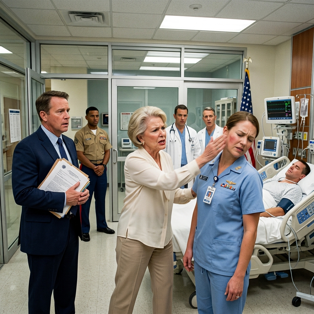 Wealthy Mother Slaps Military Nurse in ICU — Then Her Injured Marine Son Wakes and Says One Sentence That Destroys Her World Forever