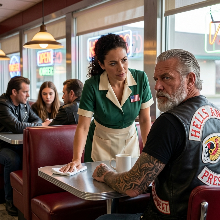 Waitress Folded a Napkin to Signal the Hells Angels President — Minutes Later 22 Bikers Rode In to Rescue a Kidnapped Girl