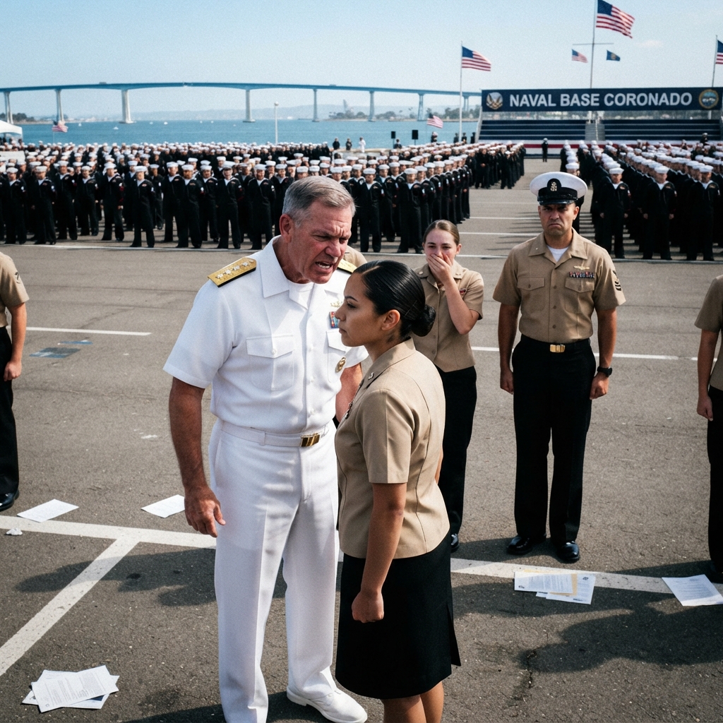 WHOLE STORY: “Look at me when I speak!” the admiral SLAMMED his palm across my cheek in front of 5,000 silent troops