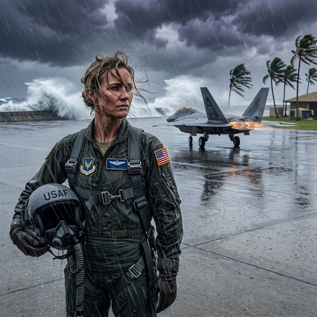 Being The Only Pilot Left On The Deck — She Launched An F-22 Into A Cat 5 Storm Hoping To Save 4,000 Lives