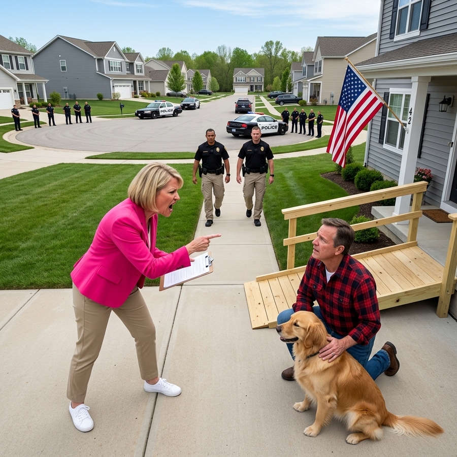 HOA President Kicked My Service Dog And Tried To Destroy My Wife’s Ramp — She Thought No One Could Stop Her Until The FBI Agent Next Door Stepped In