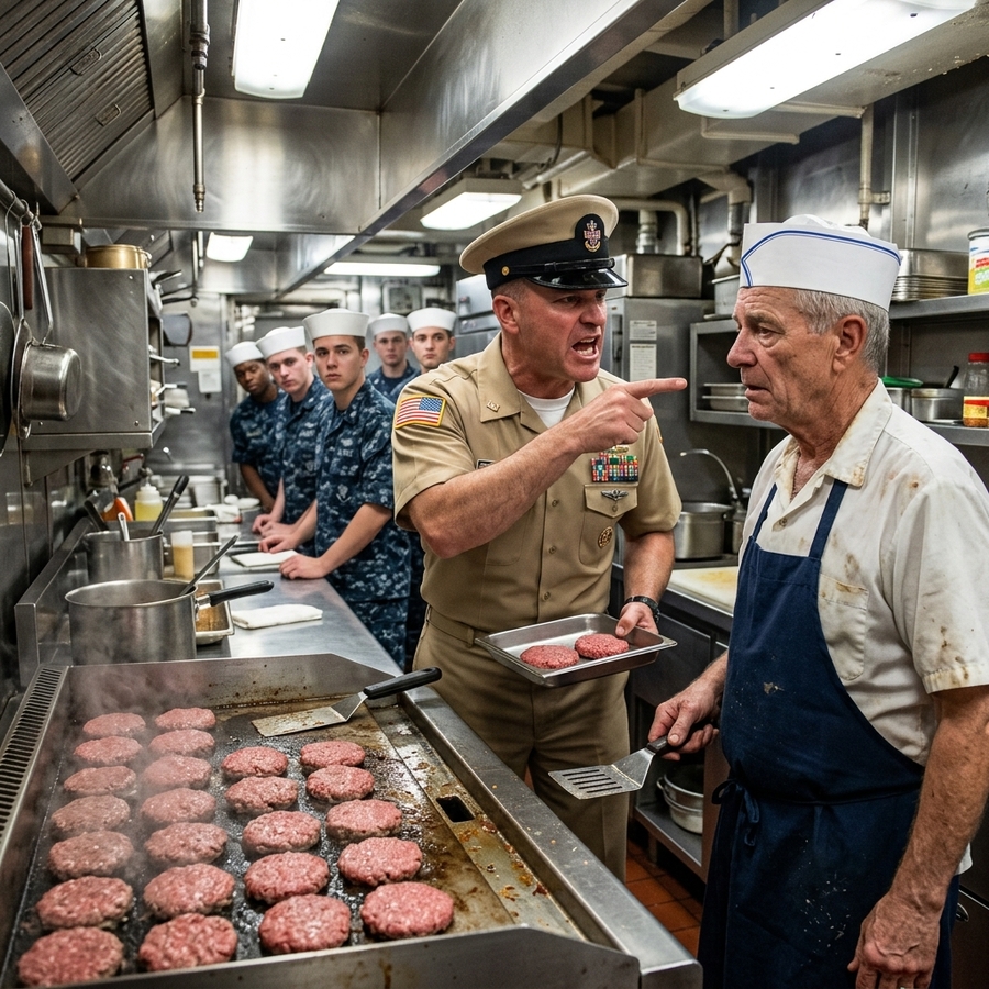 They Humiliated the Old Navy Veteran Flipping Burgers on a US Navy Ship — Until They Learned His Legendary Call Sign