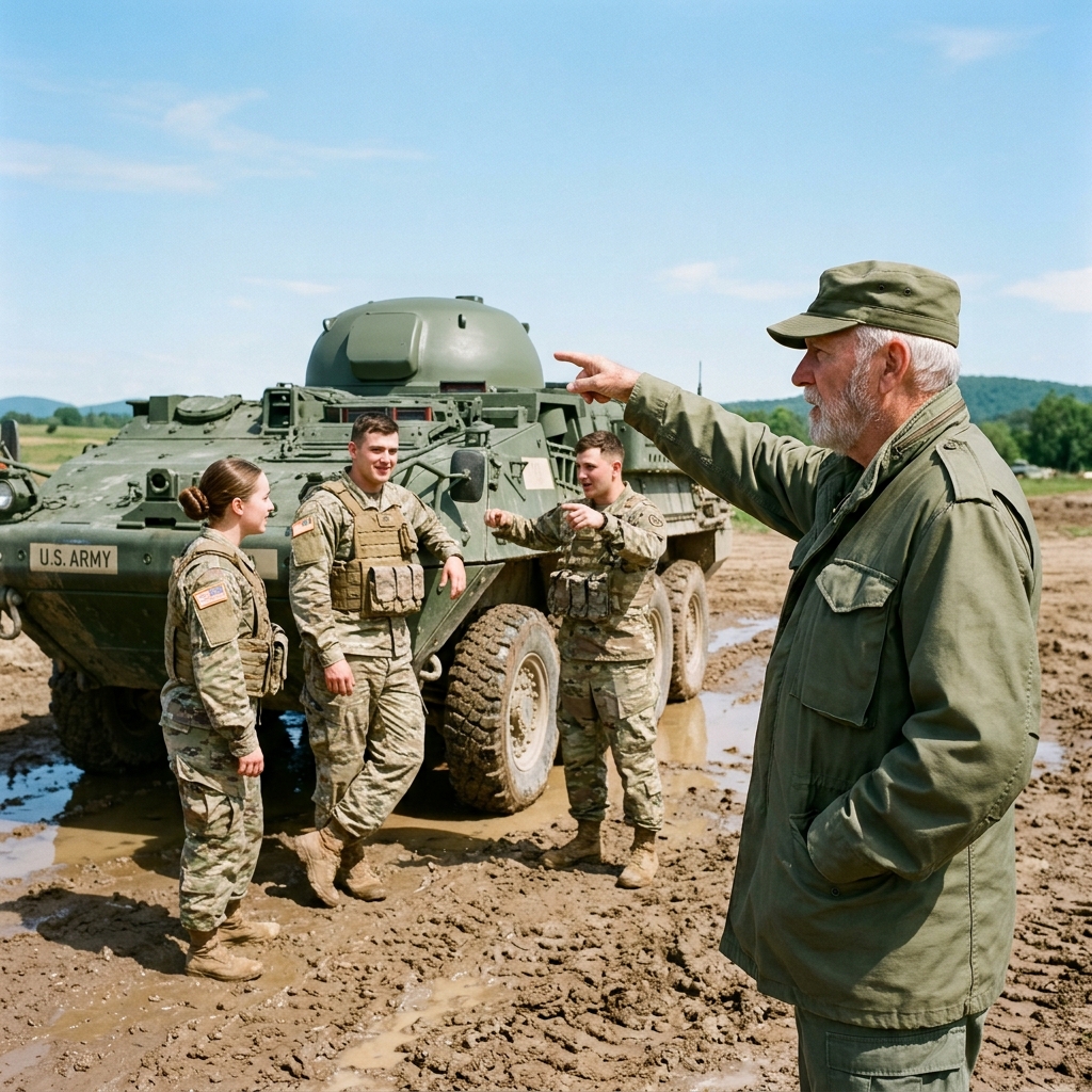 Arrogant Lieutenant Humiliated Old Contractor — Then Colonel Revealed He Was a Master Gunnery Sergeant Who Freed the LAV in One Move