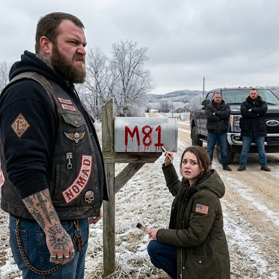 She Painted M81 on Her Mailbox — The Hells Angels President Answered the Silent Code with 17 Bikers
