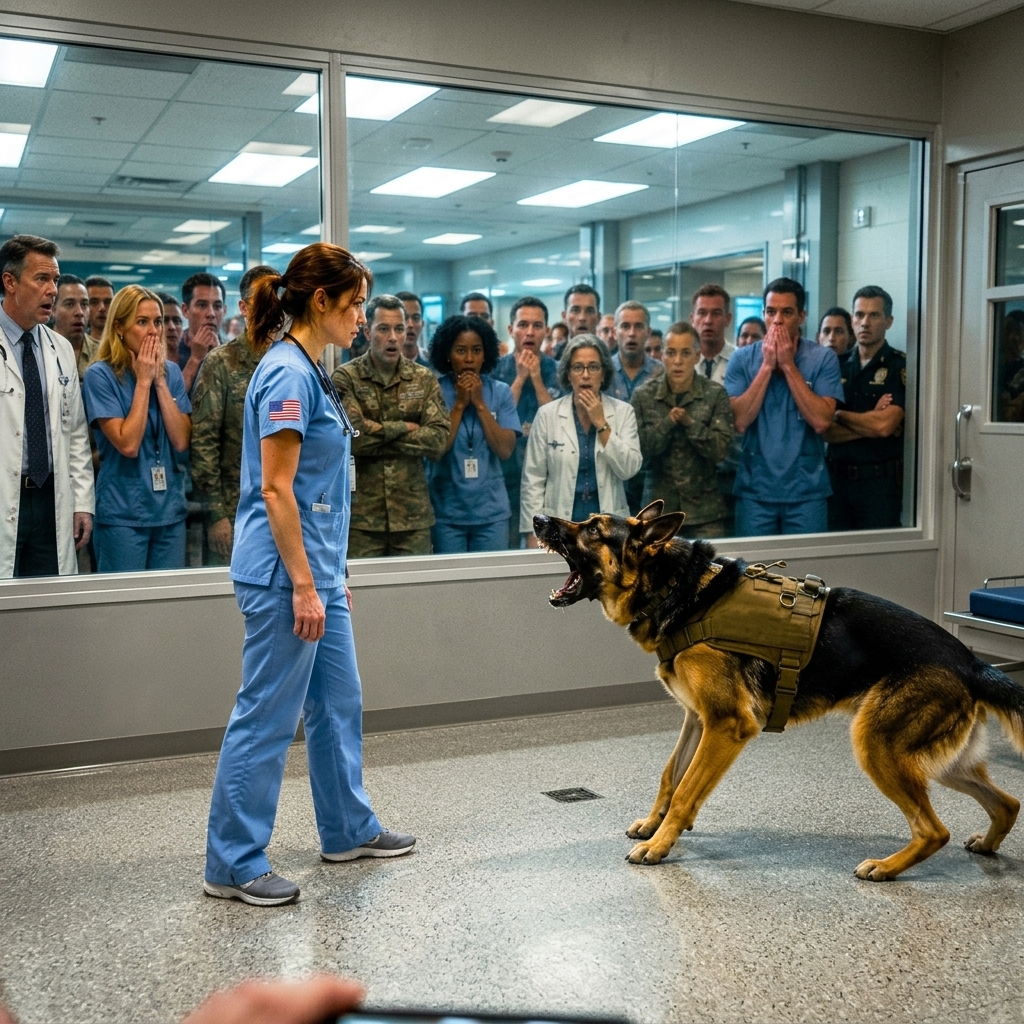She Walked Into a Room with a Terrified Military K9 Everyone Had Failed to Reach — and a Faded Photograph Buried in His Harness Told the Story No One Expected