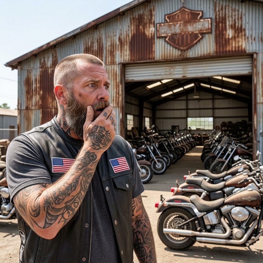 Broke Hells Angel Bought an Abandoned Harley Dealership for $14 – What He Found Inside Shocked Everyone